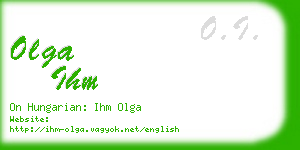 olga ihm business card
